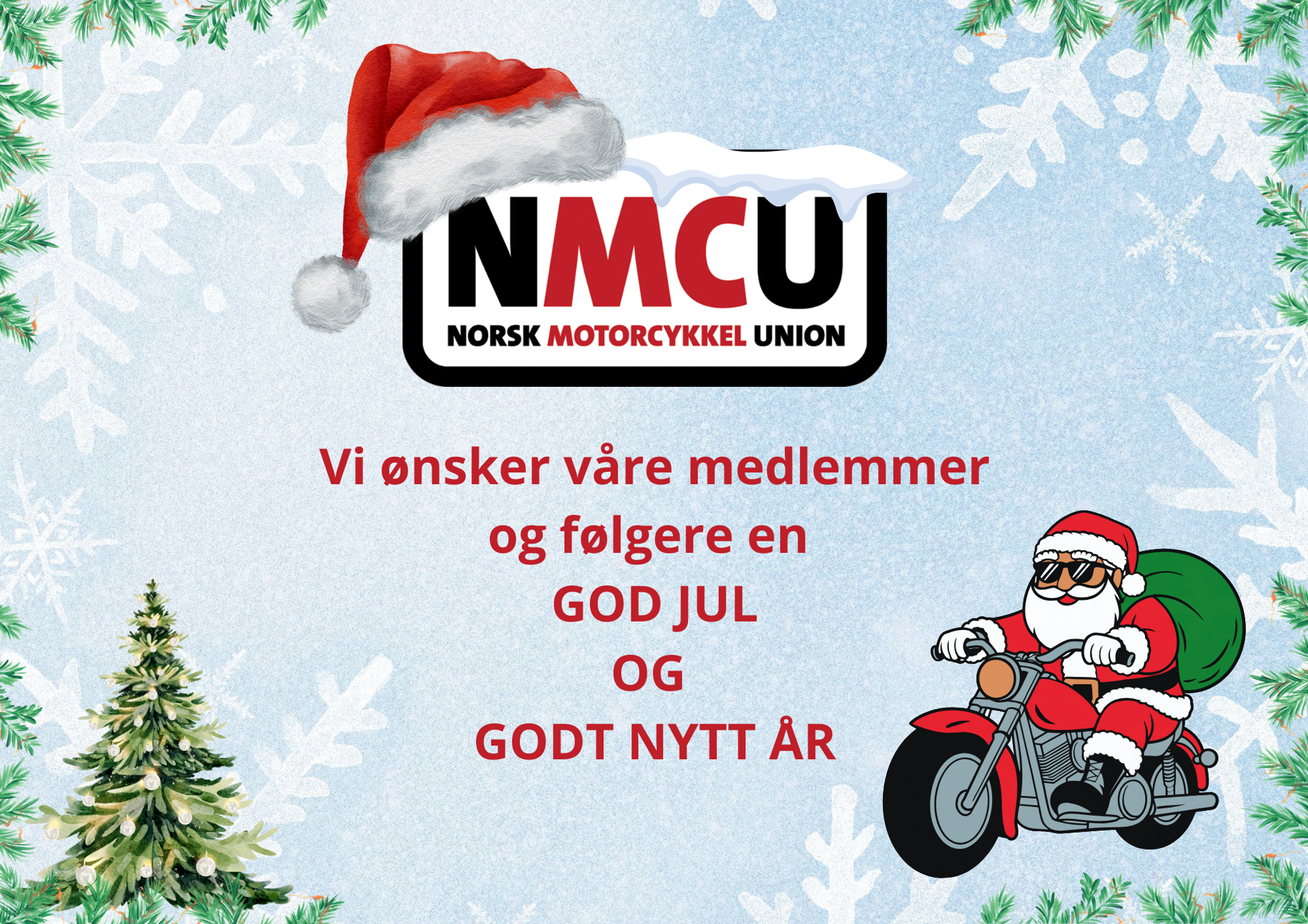 NMCU ønsker alle God Jul og et godt nytt MC-år